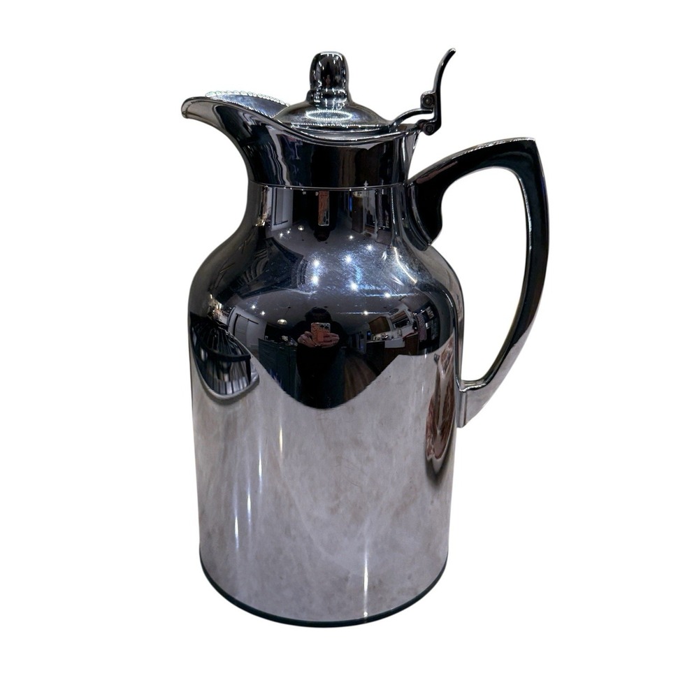 Alfi Glass Vacuum Insulated Chrome Carafe Pitcher .6 Liter Germany‎ 57-065 VTG